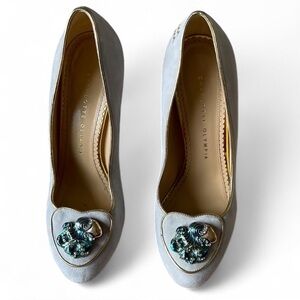 Charlotte Olympia baby blue Heels with Embellishments